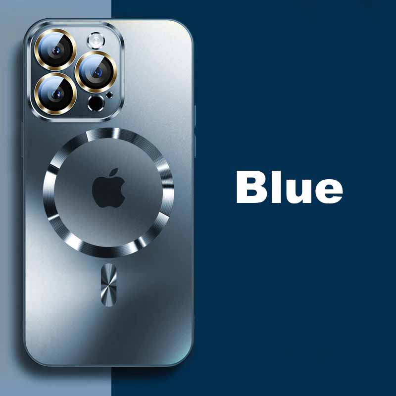 MagSafe ultra-thin metal camera frame frosted case for iPhone