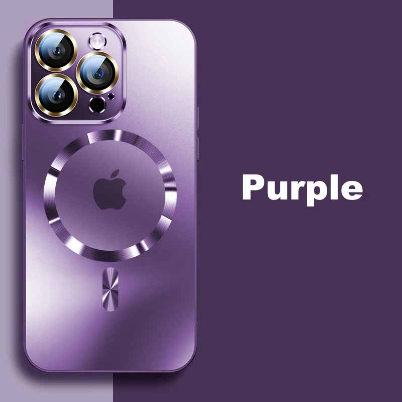 MagSafe ultra-thin metal camera frame frosted case for iPhone