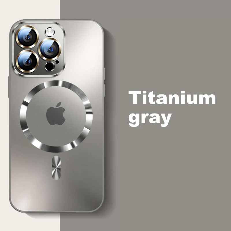 MagSafe ultra-thin metal camera frame frosted case for iPhone