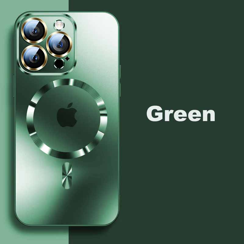 MagSafe ultra-thin metal camera frame frosted case for iPhone