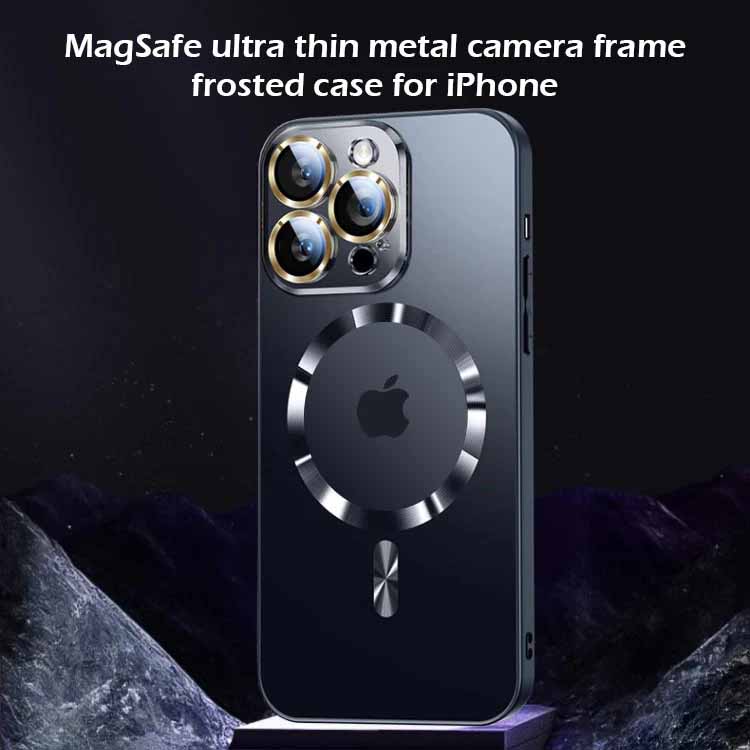 MagSafe ultra-thin metal camera frame frosted case for iPhone