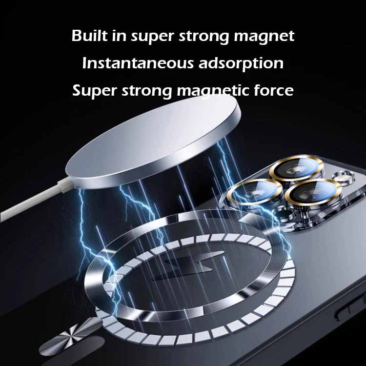 MagSafe ultra-thin metal camera frame frosted case for iPhone
