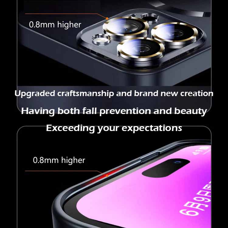 MagSafe ultra-thin metal camera frame frosted case for iPhone