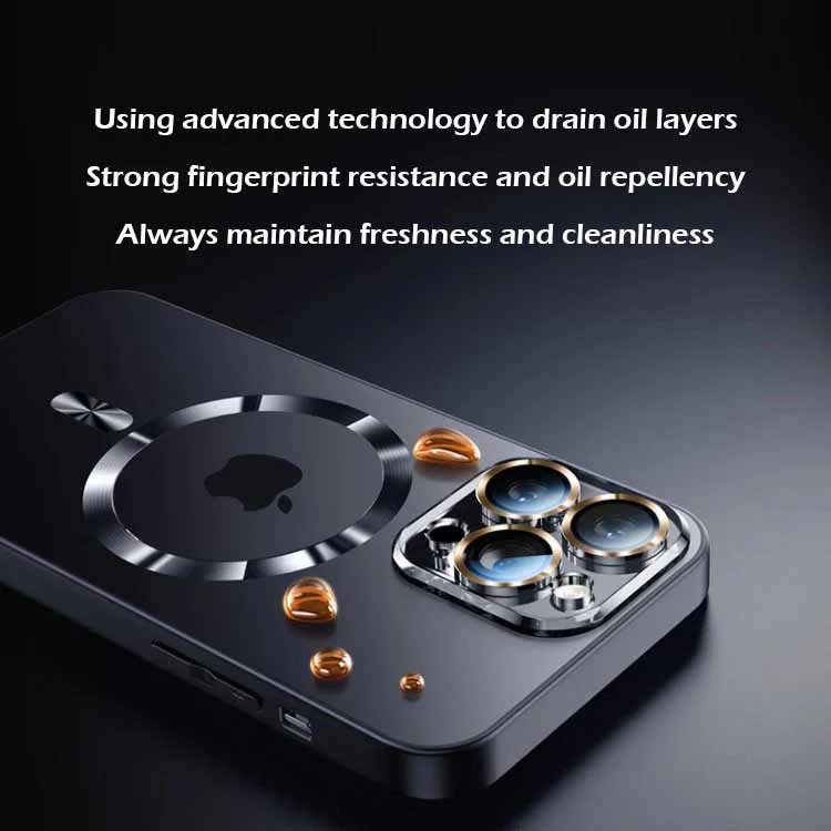 MagSafe ultra-thin metal camera frame frosted case for iPhone
