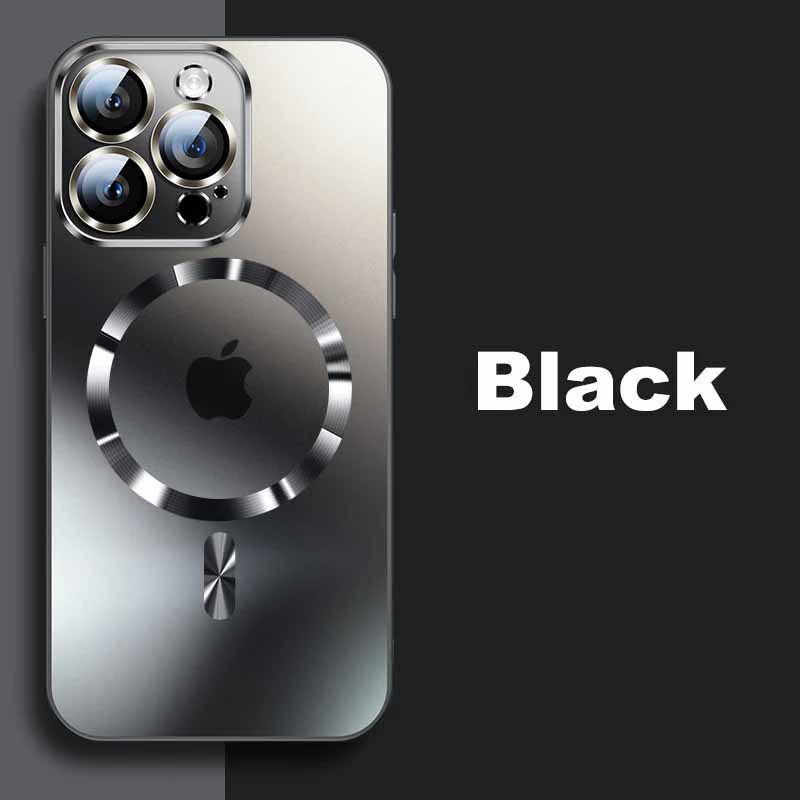 MagSafe ultra-thin metal camera frame frosted case for iPhone