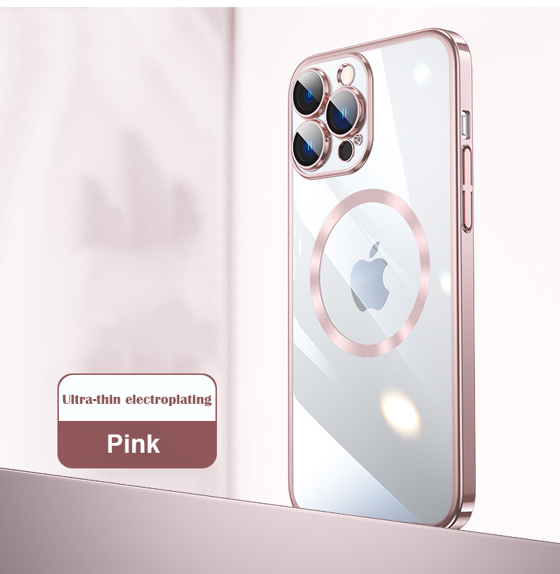 Magsafe Electroplated PC Transparent Case for iPhone