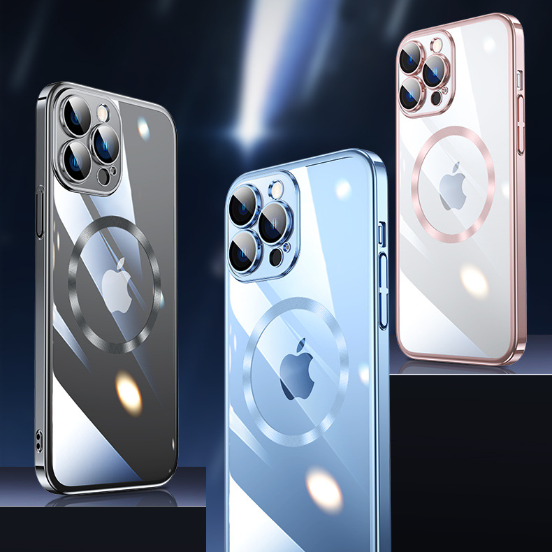 Magsafe Electroplated PC Transparent Case for iPhone