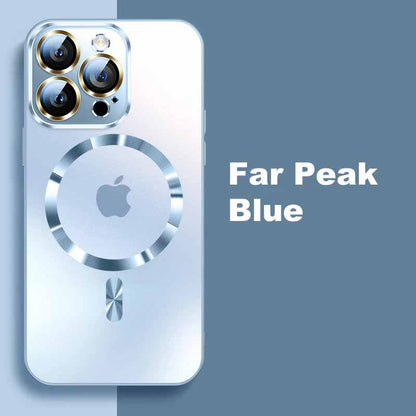MagSafe ultra-thin metal camera frame frosted case for iPhone
