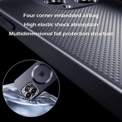 MagSafe ultra-thin metal camera frame frosted case for iPhone