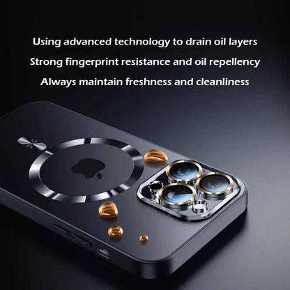 MagSafe ultra-thin metal camera frame frosted case for iPhone