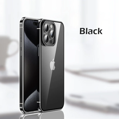 Titanium steel frame transparent case for iphone