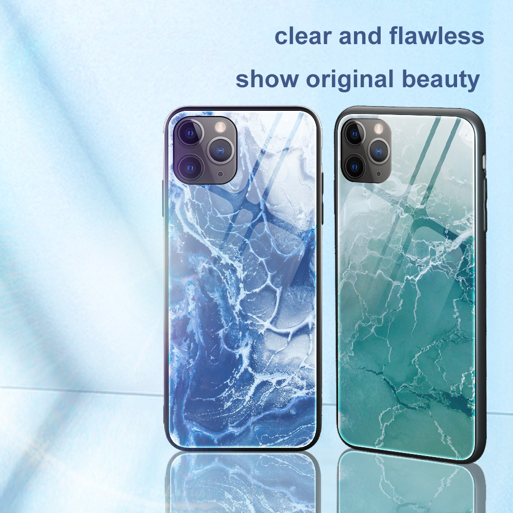 Marble tempered glass iPhone case