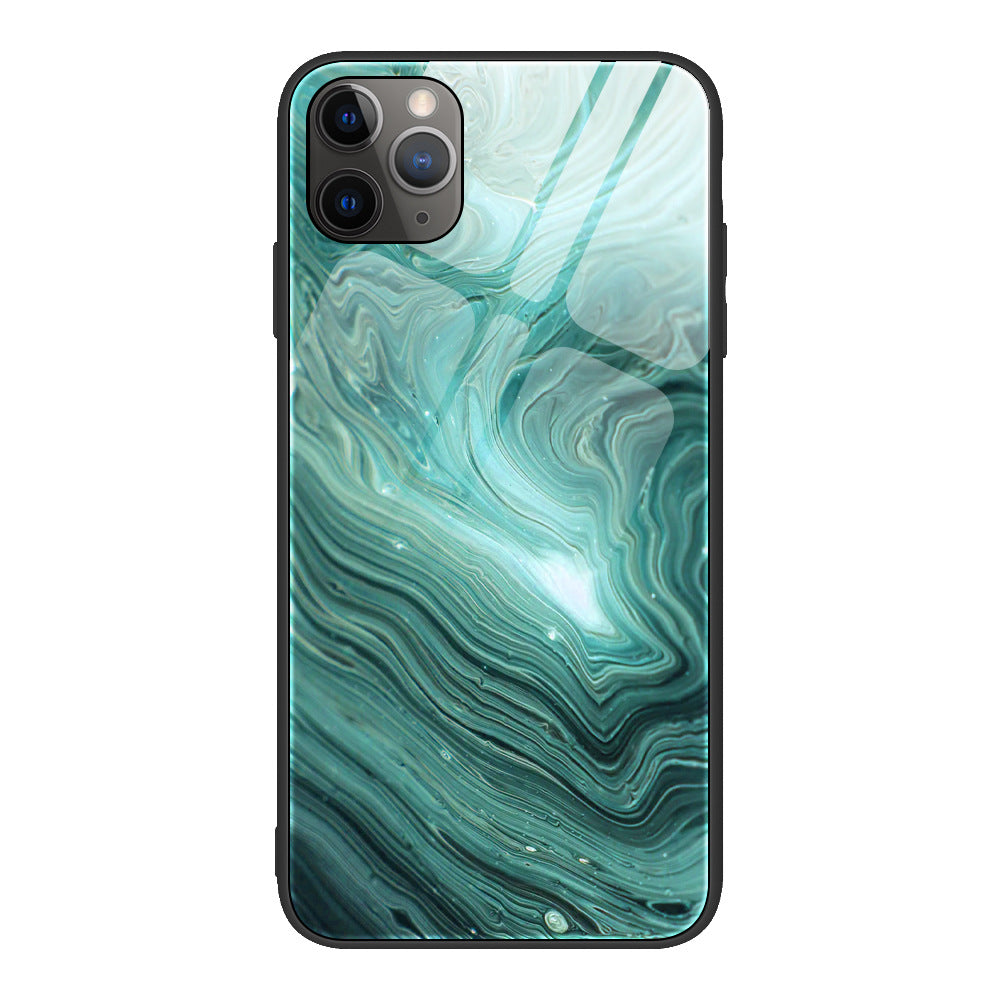 Marble tempered glass iPhone case