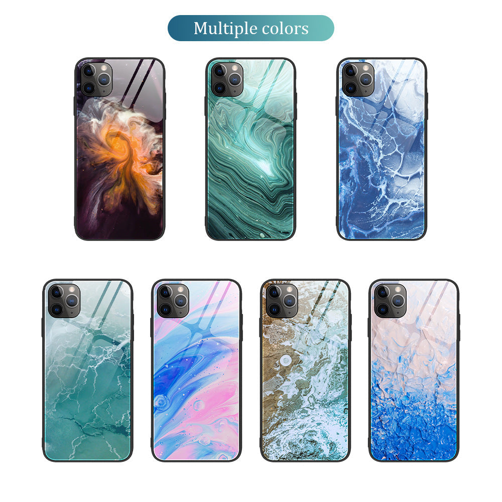 Marble tempered glass iPhone case