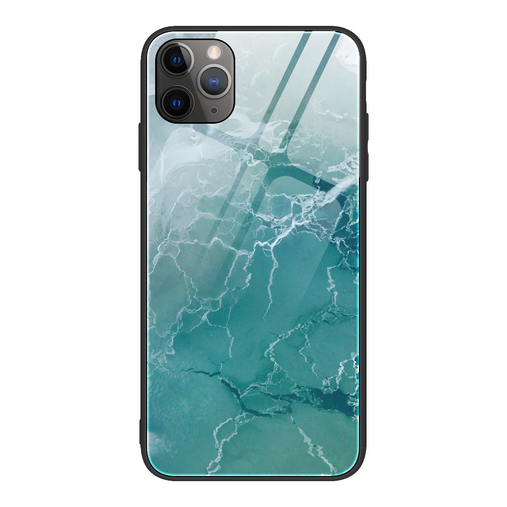 Marble tempered glass iPhone case