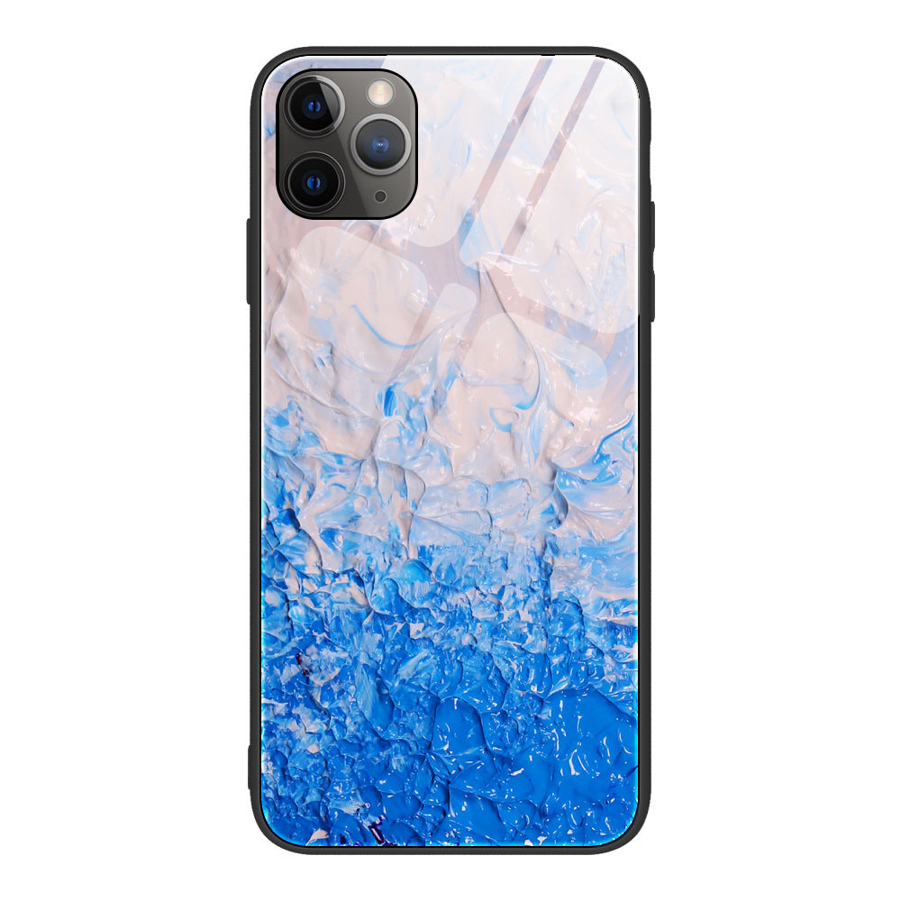 Marble tempered glass iPhone case