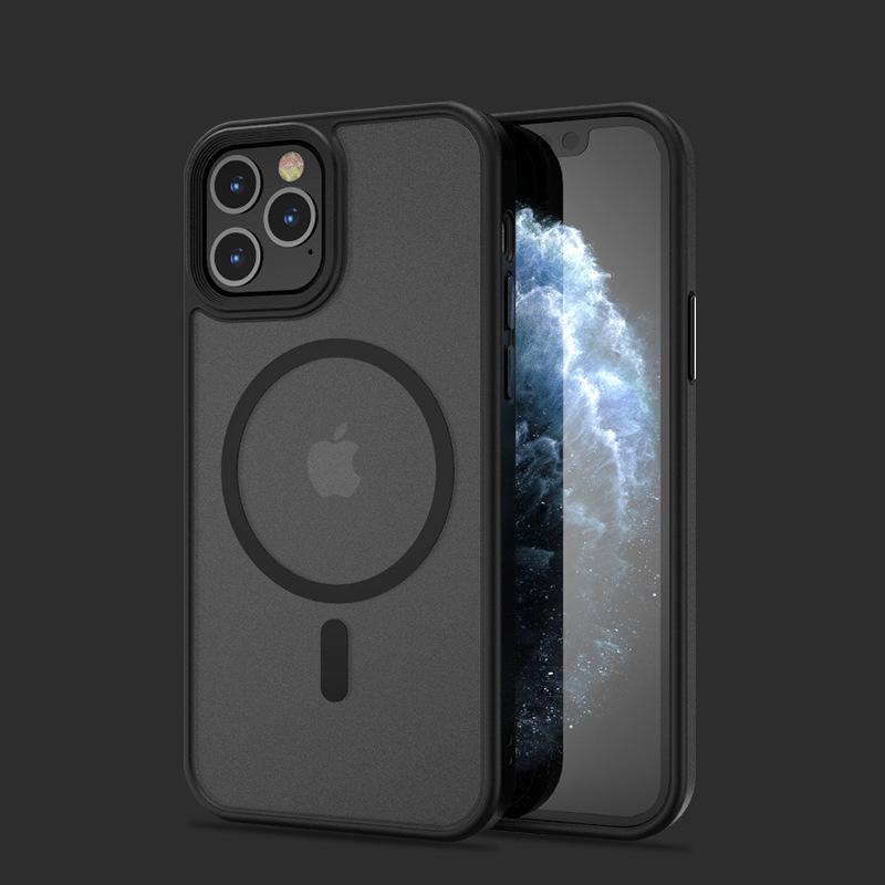 Skin feeling frosted translucent magnetic iphone case