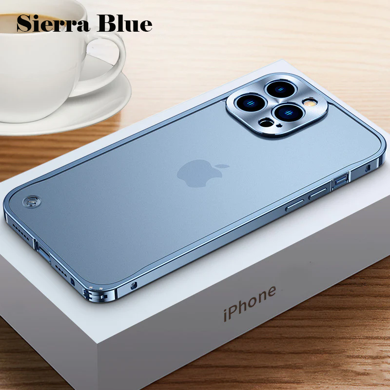 Metal frame frosted back case for iPhone