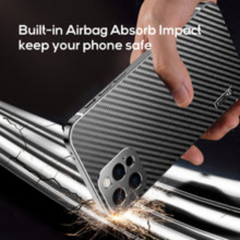 Titanium alloy frame carbon fiber case for iPhone