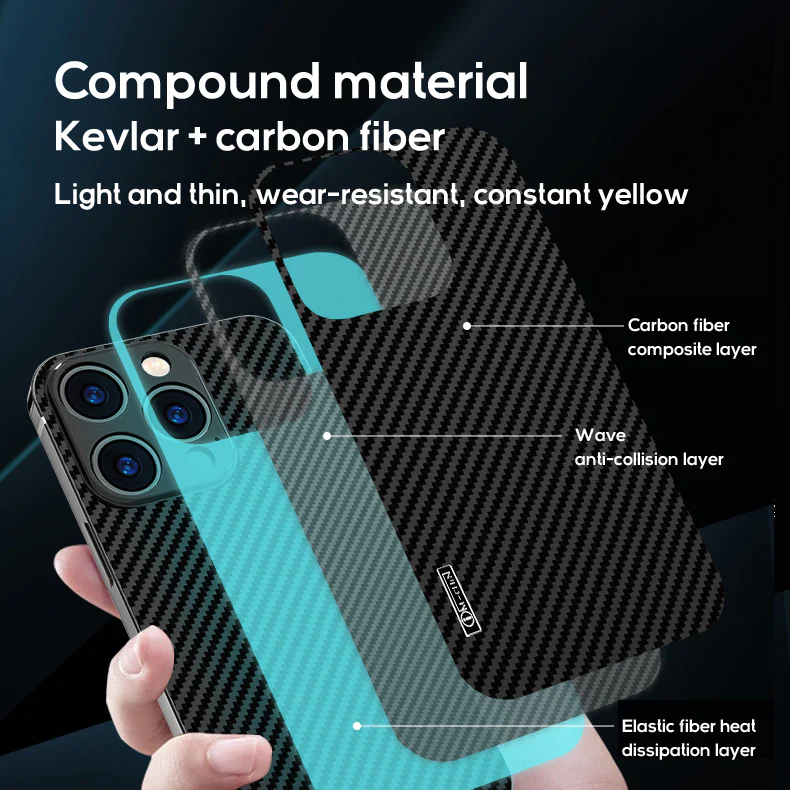 Titanium alloy frame carbon fiber case for iPhone