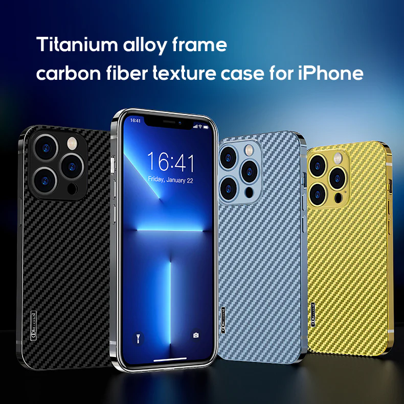 Titanium alloy frame carbon fiber case for iPhone – GryStores