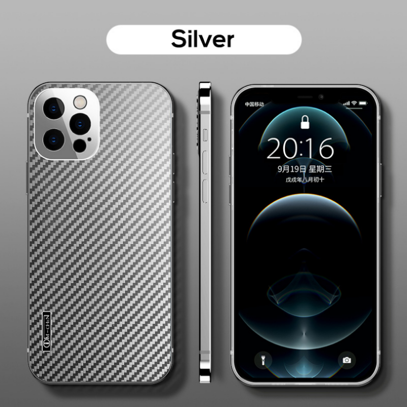 Titanium alloy frame carbon fiber case for iPhone