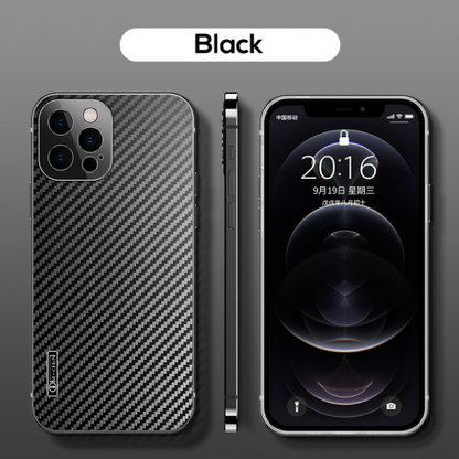 Titanium alloy frame carbon fiber case for iPhone