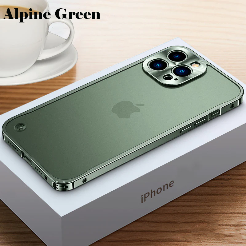 Metal frame frosted back case for iPhone