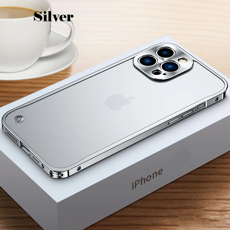 Metal frame frosted back case for iPhone