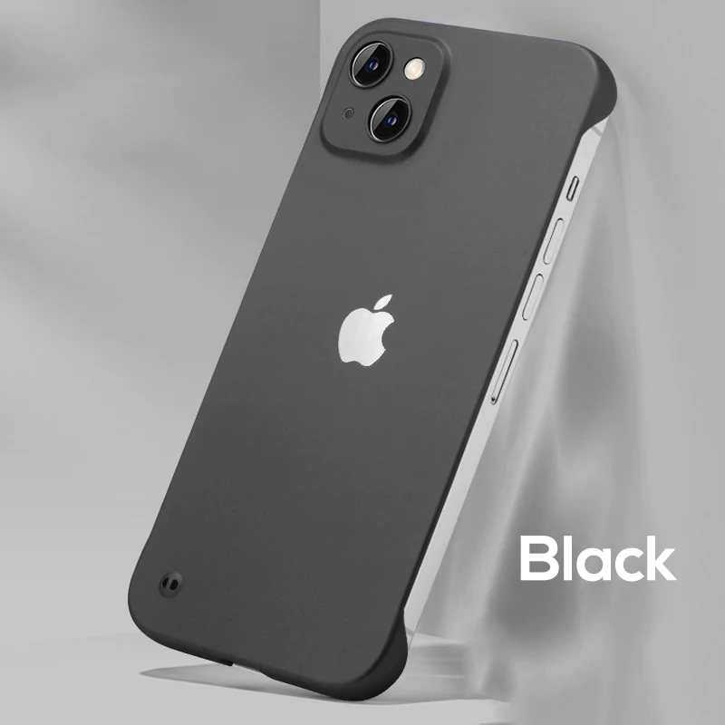 Ultra-thin frosted borderless case for iPhone