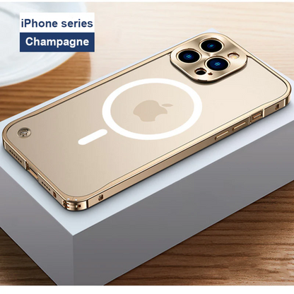 Magsafe Metal frame frosted back case for iPhone