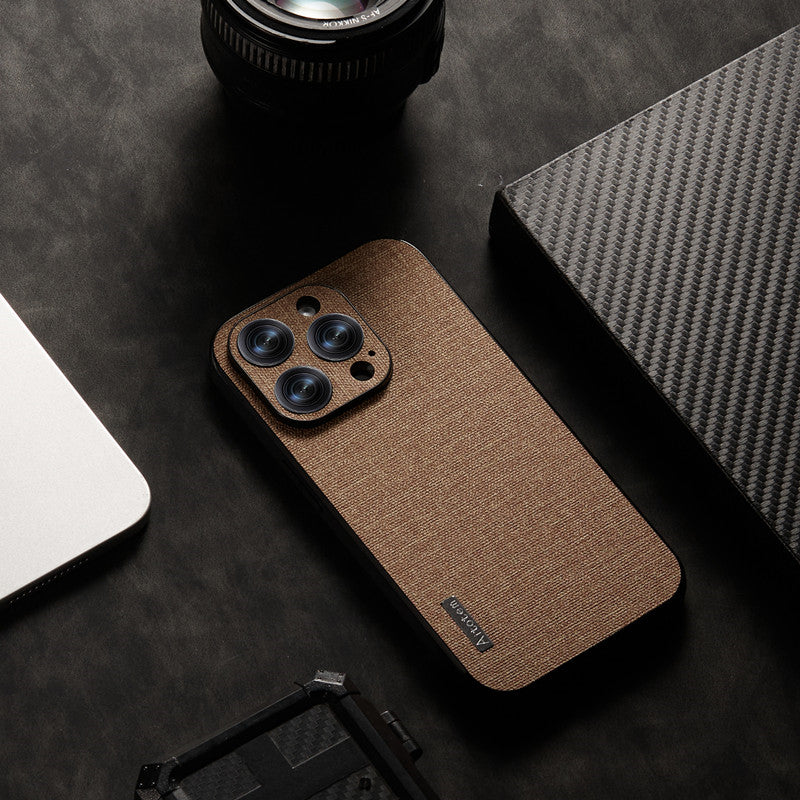 Leather and frosted hand-feeling backplane iPhone case