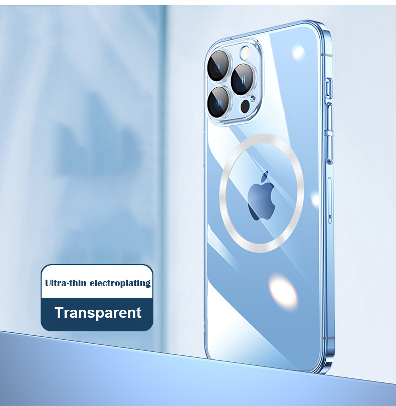 Magsafe Electroplated PC Transparent  Case for iPhone