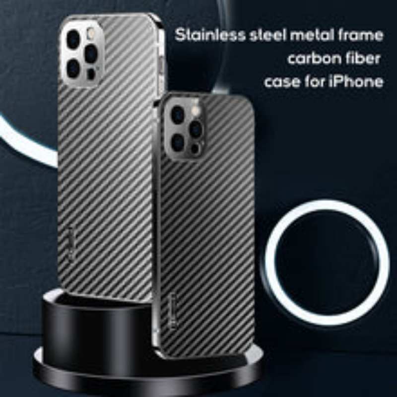 Titanium alloy frame carbon fiber case for iPhone