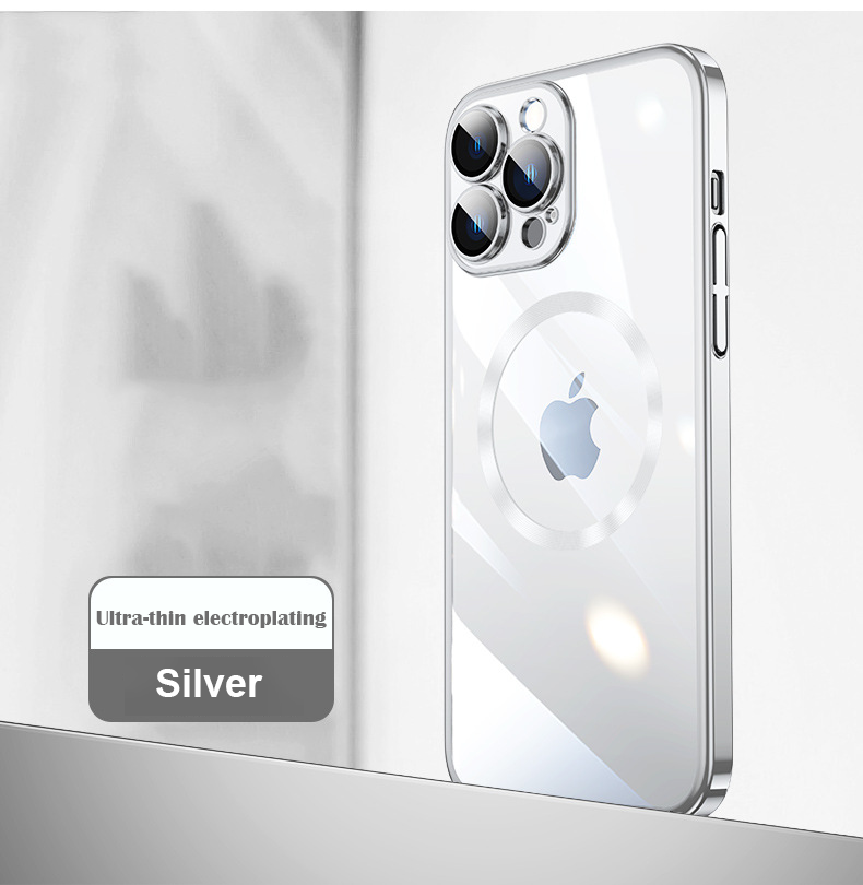 Magsafe Electroplated PC Transparent  Case for iPhone